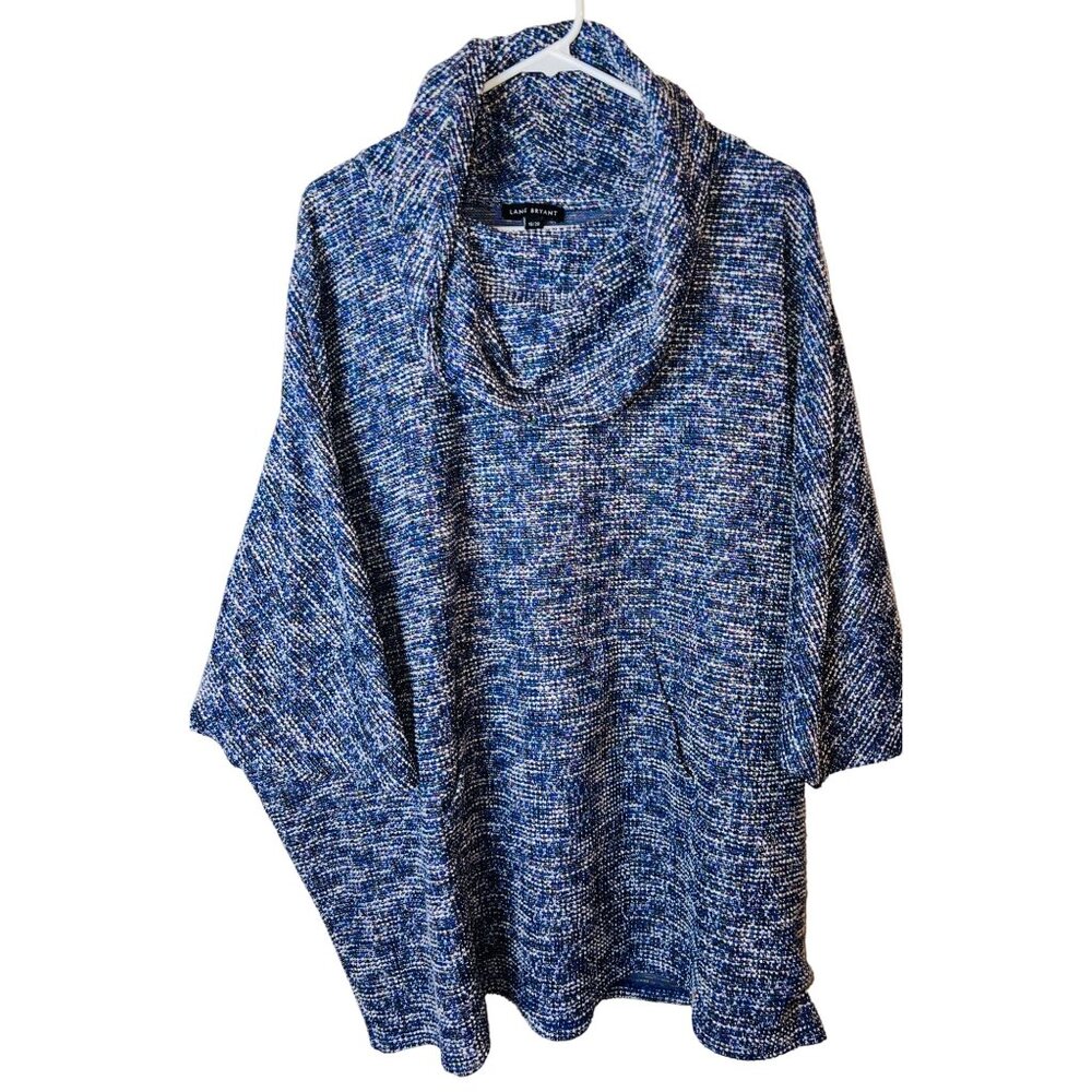 Lane Bryant Multicolor Cowl Neck Poncho Sweater 18/20 Womens Polyester Blend